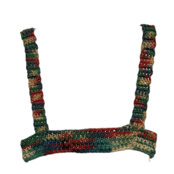 RAINBOW CROCHET Bikini Top Handmade Hand Crafted Womens Medium - Picture 5 of 6